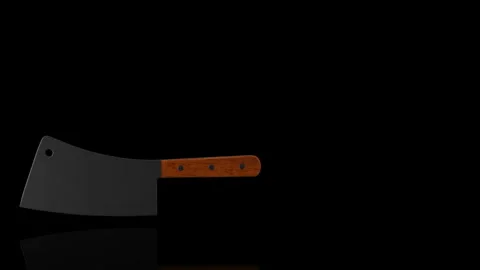 Cleaver turns on itself - loop animation - black background Stock Footage 255460832