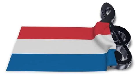 Clef and dutch flag - 3d rendering Stock Illustration