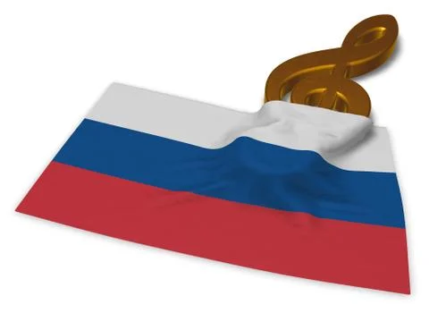 Clef and russian flag - 3d rendering Stock Illustration
