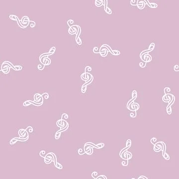 Clef music line seamless pattern 스톡 일러스트