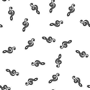 Clef music vector seamless pattern Illustrazione stock