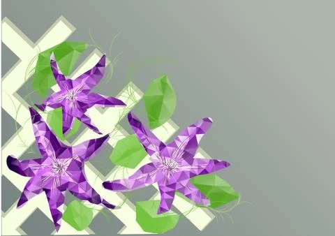 Clematis on fence Stock Illustration