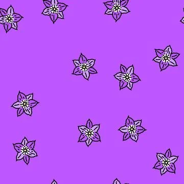 Clematis flower spring vector seamless pattern Illustrazione stock