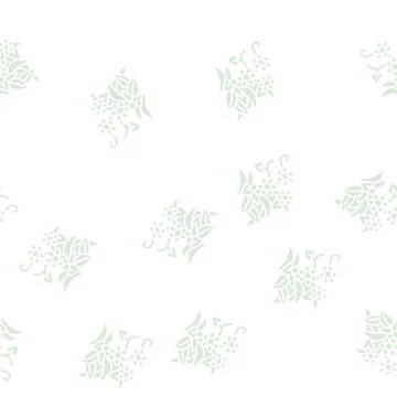 Clematis growing glyph seamless pattern Stock Illustration