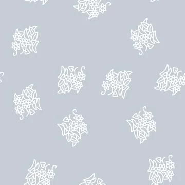 Clematis growing line seamless pattern Stock Illustration