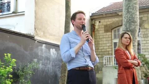 Clement Beaune campaigns in Paris for legislative elections, París, FR - 25 Jun  Stock Footage 278070621