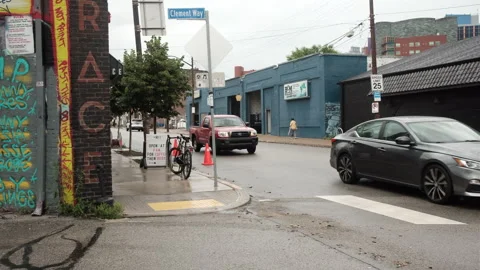Clement Way and Main St Stock Footage 246323193