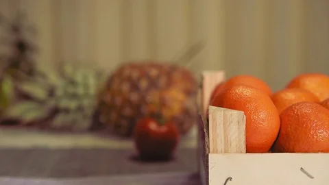 Clementine Oranges in a Box Stock Footage 71587755