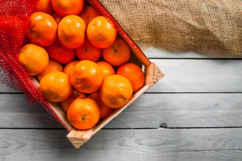 Clementines in a box Stock Photos