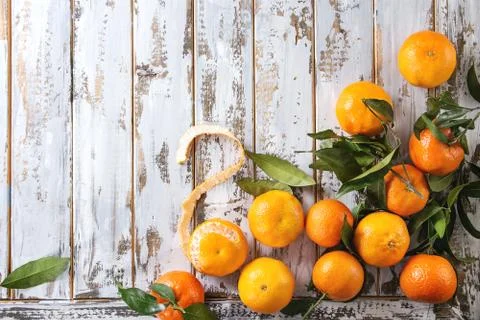 Clementines with leaves Stock Photos