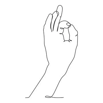 Clenched hands continuous line drawing design. Sign or symbol of hand gesture Stock Illustration