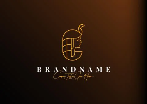 Cleopatra of egypt logo design. Vector illustration of ancient queen of egypt Stockillustratie
