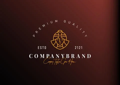 Cleopatra of egypt logo design. Vector illustration of ancient queen of egypt Иллюстрация