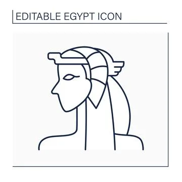Cleopatra line icon Stock Illustration