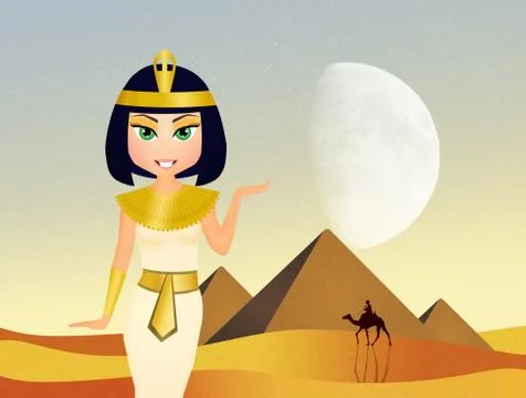 Cleopatra queen in Egypt Stock Illustration