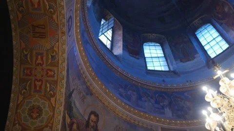 Clergy at Service in the Trinity Jonah's Monastery Celebration of Mary Stock Footage 58001131