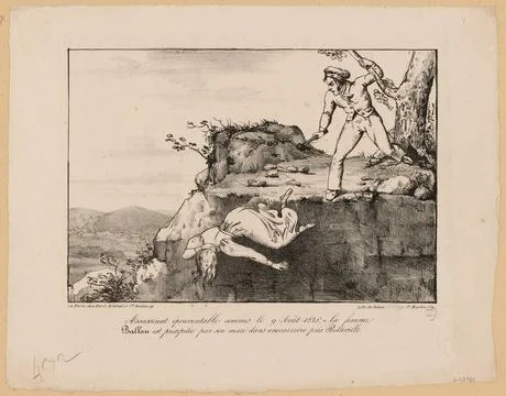 Clerical assassination committed on August 9, 1828, - The Woman / Ballan i... Stock Photos