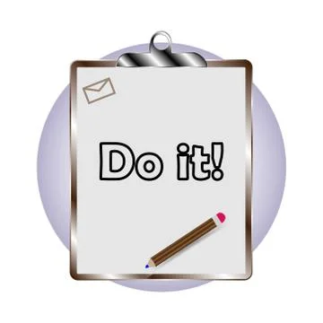 Clerical tablet on white background Stock Illustration