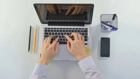 The clerk does not have time to check the documents and is in the rain from the Stock-Footage 81489826