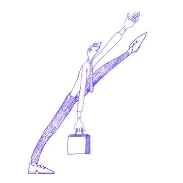 Clerk going forward. Stock Illustration