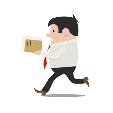Clerk in a hurry Stock Illustration