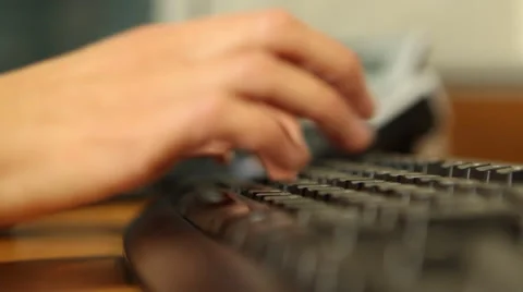 Clerkess using keyboard Stock Footage 39245475