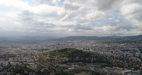 Clermont Ferrand Drone view Stock Footage 125997550
