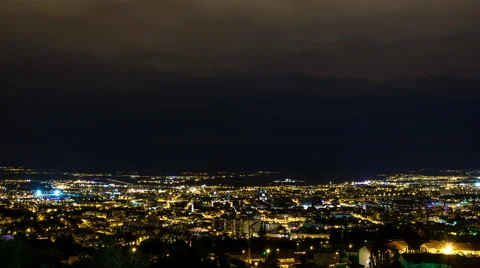 Clermont-Ferrand Night time-lapse Stock Footage 68826867