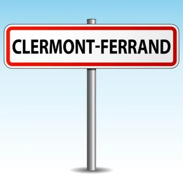 Clermont-ferrand signpost Stock Illustration