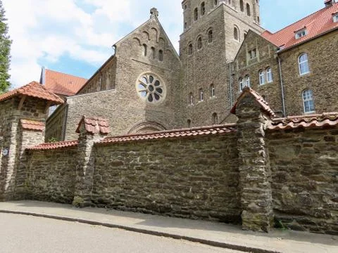Clervaux Abbey from street Stock Photos