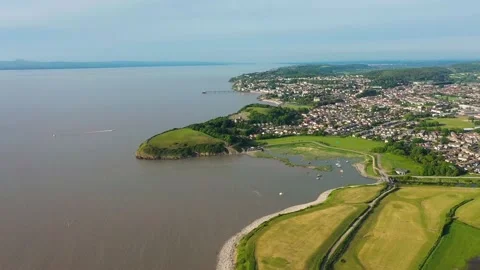 Clevedon fly over video  Stock Footage 132685925