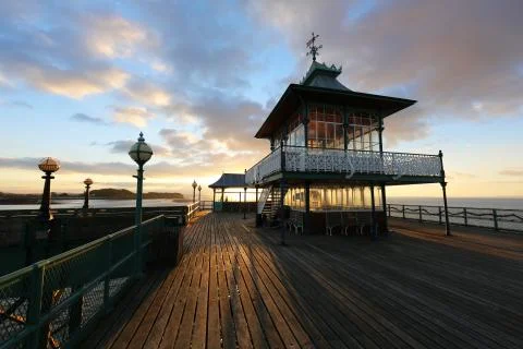 Clevedon Pier at dusk Stock Photos