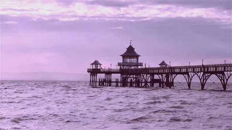 Clevedon Pier, UK Vídeo Stock 39737475