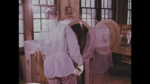 CLEVELAND - 1960s - The engineer puts a Plexi-glass shield in place of the lid Video stock 301522669
