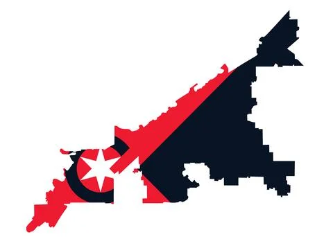 Cleveland city map flag vector silhouette illustration Ilustração Stock