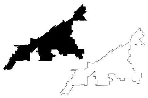 Cleveland City map vector Stock Illustration