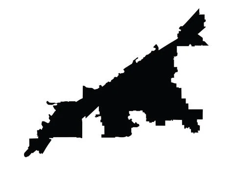 Cleveland city map vector silhouette illustration Ilustração Stock