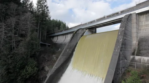 Cleveland Dam from below (static), North Vancouver, British Columbia Stock Footage 45773190