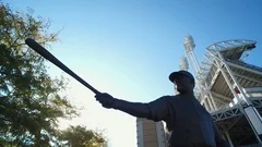 What's the story behind the iconic statues outside Progressive Field?