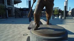 What's the story behind the iconic statues outside Progressive Field?