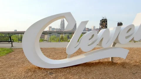 Cleveland Script Sign Stock Footage 155514999