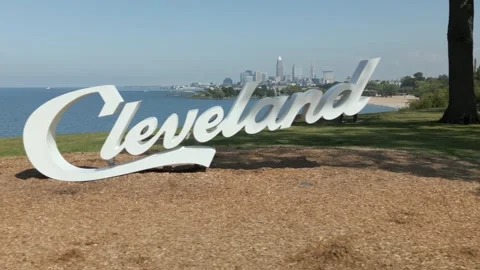 Cleveland script sign Video stock 284266415