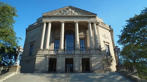 CLEVELAND, SEVERANCE HALL, CLOSE UP FRONT EXTERIOR VIEW Stock Footage 70170095