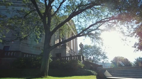 CLEVELAND, SEVERANCE HALL, SIDE VIEW OF FRONT EXTERIOR Stock Footage 70170113