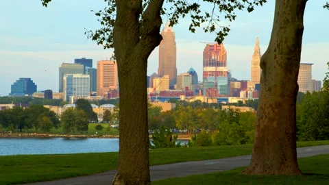 Cleveland Skyline Stock Footage 250438509