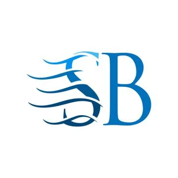 Clever blue initial SB Letter logo design vector graphic concept illustration Stock Illustration