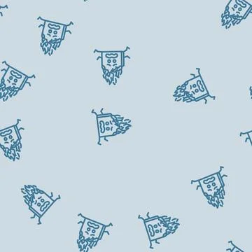 Clever book character line vector seamless pattern Stock Illustration