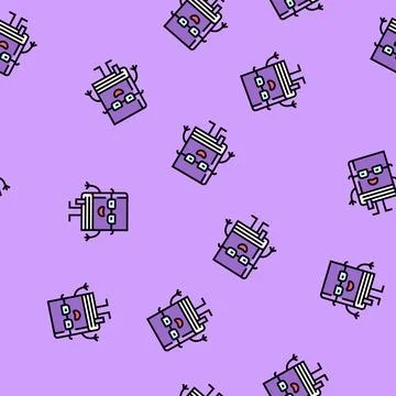 Clever book character vector seamless pattern Stock Illustration