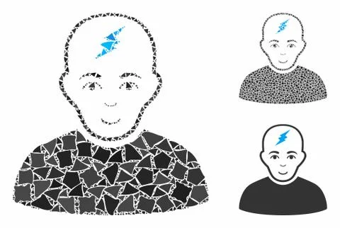 Clever boy Mosaic Icon of Bumpy Elements Illustrazione stock