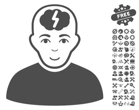 Clever Boy Vector Icon With Tools Bonus Illustrazione stock